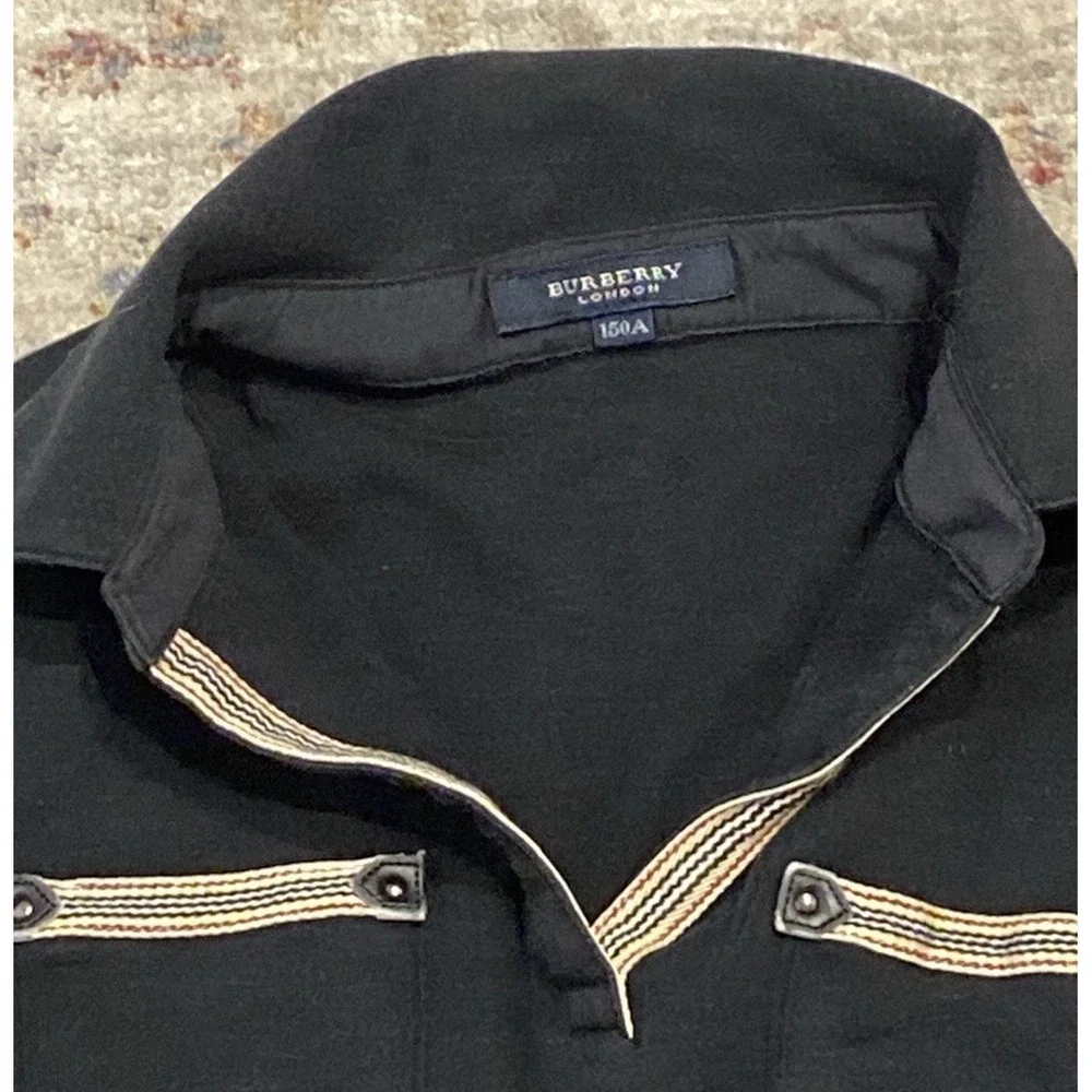 Burberry Girls  Long Sleeve Knit Burberry Check Trim Size 150A 10/12